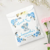 青い素朴男の子の象は赤ちゃんのシャワーを好む フェイバーバッグ (封をした状態)