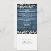 青い素朴葉のメイスンが結婚身に染み込む 招待状 (裏面)