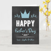 青い素朴黒板 | Happy Father's Day Card カード (黄色い花)