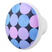 青い紫とピンクの円 セラミックノブ (右)