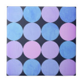 青い紫とピンクの円 タイル (正面)
