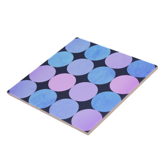 青い紫とピンクの円 タイル (側面)