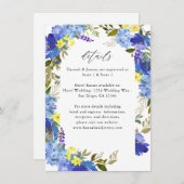 青い紫と黄のフローラ詳細エンクロージャカード エンクロージャーカード (正面/裏面)