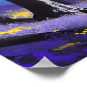 青い紫と黄色の穏やかな静かなダークフォレスト ポスター (角)