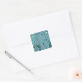 青い紫のかわいい蘭絵画の花 スクエアシール (封筒)