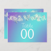 青い紫のビーチヒトデのテーブル番号 ポストカード (正面/裏面)