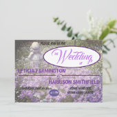 青い紫のフロックスとワスレナグサの少女の像 招待状 (スタンド正面)