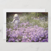 青い紫のフロックスとワスレナグサの少女の像 招待状 (裏面)