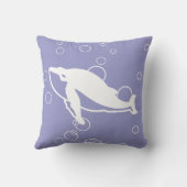 青い紫の枕に白いクジラ クッション (裏面)