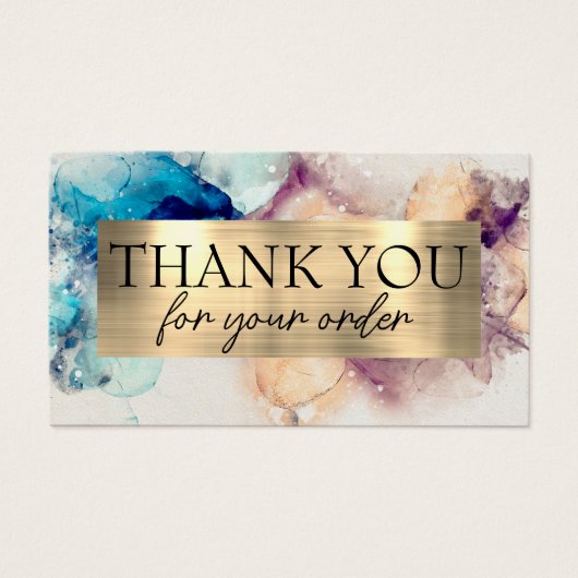 青い紫の水の色感謝していお客様の割引カード (正面)