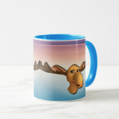 青い紫の海を持つムースマグ マグカップ (正面右)