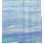 青い紫の海レイヤ水の色のパターン シャワーカーテン (正面)