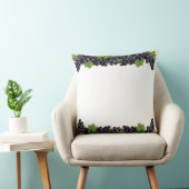 青い紫の葡萄と白葉色の緑 クッション (椅子)