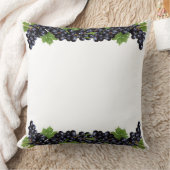 青い紫の葡萄と白葉色の緑 クッション (ブランケット)