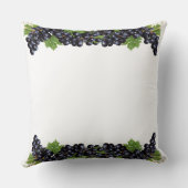 青い紫の葡萄と白葉色の緑 クッション (裏面)