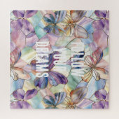 青い紫の蝶 ジグソーパズル (横)