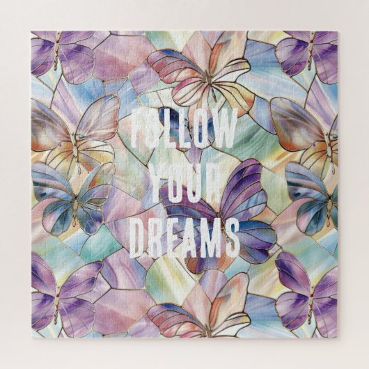 青い紫の蝶 ジグソーパズル (縦)