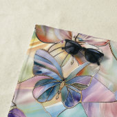 青い紫の蝶 ビーチタオル (インサイチュ)