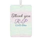 青い紫グラデーションのグリッター感謝していが輝く カーエアーフレッシュナー (裏面)