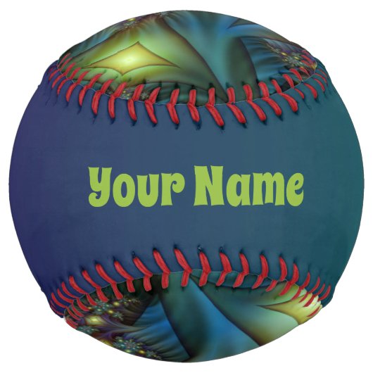 青い紫モダンのフラクタルアート名 ソフトボール (正面)