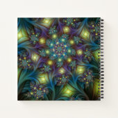青い紫モダンのフラクタルアート名 ノートブック (裏面)