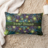 青い紫モダンのフラクタルアート名 ランバークッション (ブランケット)