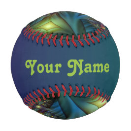 青い紫モダンのフラクタルアート名 野球ボール