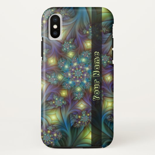 青い紫モダンのフラクタルアート名 Case-Mate iPhoneケース (裏面)