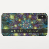 青い紫モダンのフラクタルアート名 Case-Mate iPhoneケース (裏面(横))