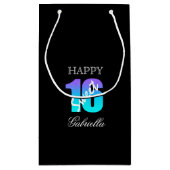 青い紫色および黒い菓子16のギフトバッグ スモールペーパーバッグ (裏面)