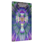 青い紫色のハートの中心が付いているTyeの染料の十字 クリップボード (右)