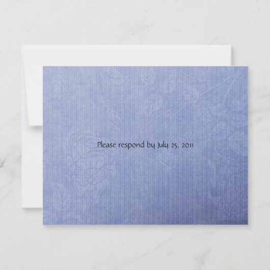 青い紫色のバラおよびレースRSVP 出欠カード (裏面)