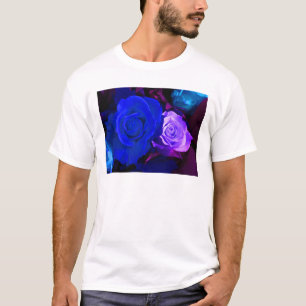青い紫色のバラ Tシャツ