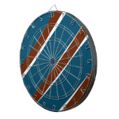 青い紫色の曲線シェイプラインの波型パターンデザイン ダーツボード (正面右)