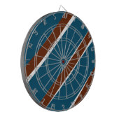 青い紫色の曲線シェイプラインの波型パターンデザイン ダーツボード (正面左)