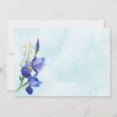 青い紫色の水色のフローラの美学結婚の 招待状 (裏面)