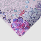 青い紫色の水色の多肉果レース文字 薄葉紙 (詳細)