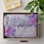 青い紫色の水色の多肉果レース文字 薄葉紙 (ギフト)