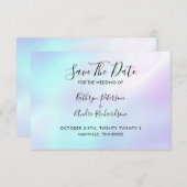 青い紫色の色のシフト日付の保存招待状 招待状 (正面/裏面)