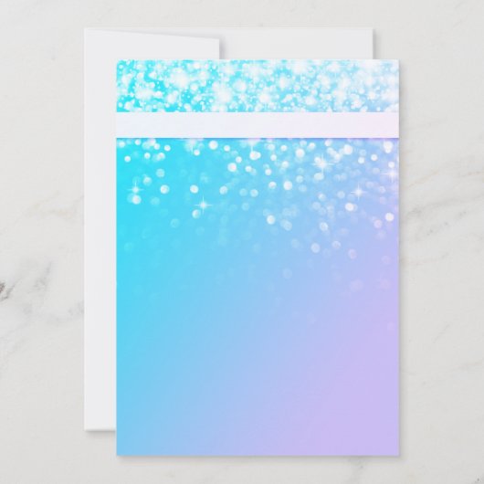 青い紫色の輝きの女の赤ちゃんのシャワーの招待状 招待状 (裏面)