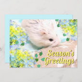 青い紫陽花のシーズン・グリーティング ハムスター シーズンカード (正面/裏面)