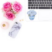 青い紫陽花inシノワズリーポットビニールのシール シール