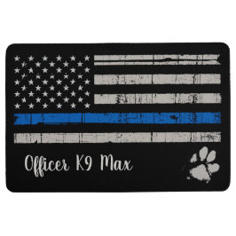 青い細い線 – 犬の前足 – 警察K9 フロアマット