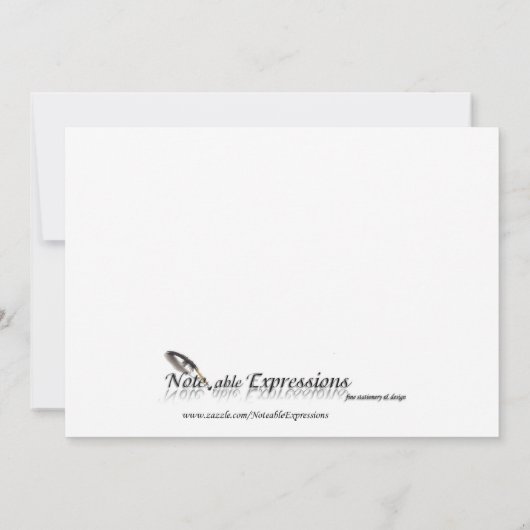 青い細い縦縞のテディー・ベアのベビーの発表 案内状 (裏面)