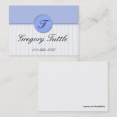 青い細い縦縞のテレホンカード コーリングカード (正面/裏面)