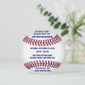 青い細い縦縞の背部との野球 招待状 (スタンド正面)