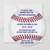 青い細い縦縞の背部との野球 招待状 (正面)