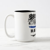 青い細線フラグ名Mag ツートーンマグカップ (左)