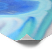 青い細胞 ネイビー流体 アブストラクト モダン マーブル アート ポスター (角)