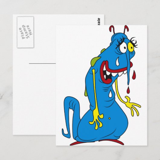 青い細菌 ポストカード (正面/裏面)